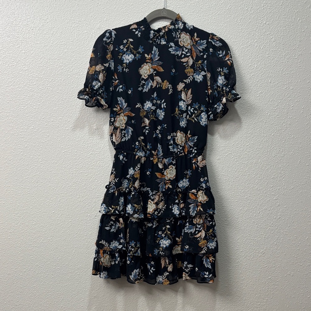 Crystal Doll Navy Floral Mini Dress